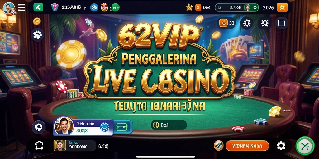 Tampilan permainan langsung di 62VIP dengan dealer profesional.