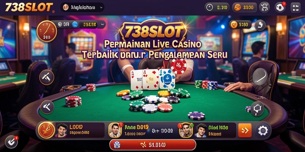Tampilan gameplay Live Casino yang mendebarkan di 738SLOT.