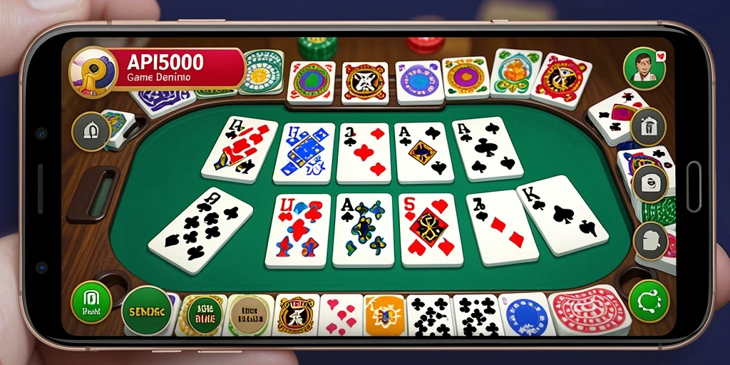 Screenshoot gameplay API5000 dalam aksi permainan Domino yang menyenangkan.