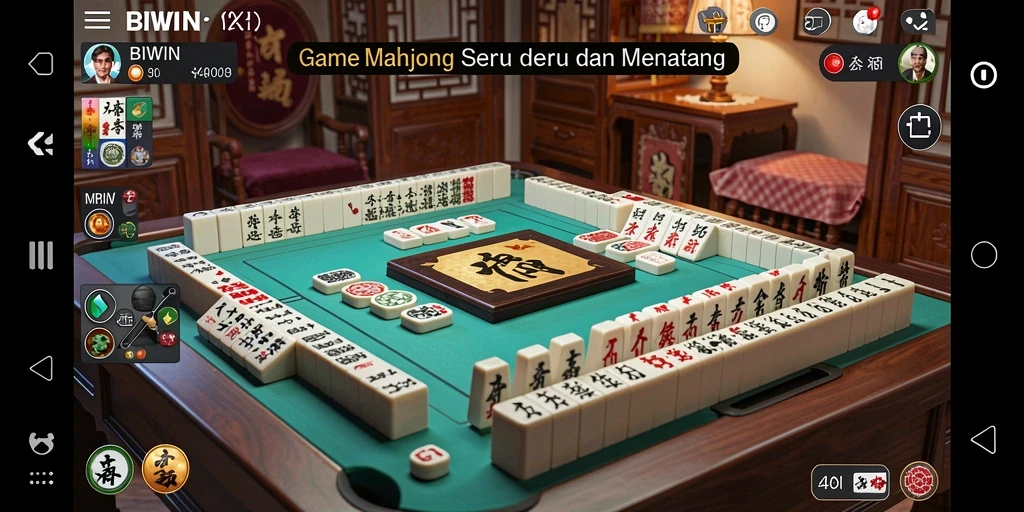 Tampilan menarik dari gameplay BIWIN dalam permainan Mahjong.