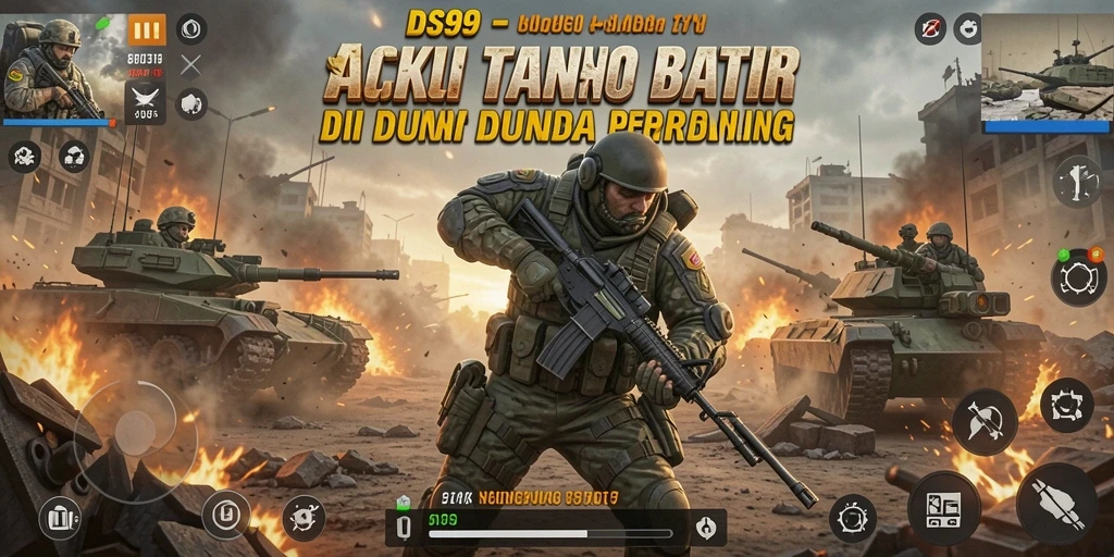 Screenshot gameplay DS99 menampilkan aksi pertempuran yang mendebarkan.