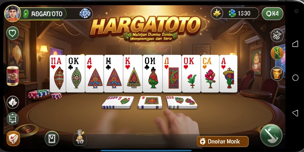 Tampilan gameplay HARGATOTO yang menarik dan menyenangkan saat bermain Domino.