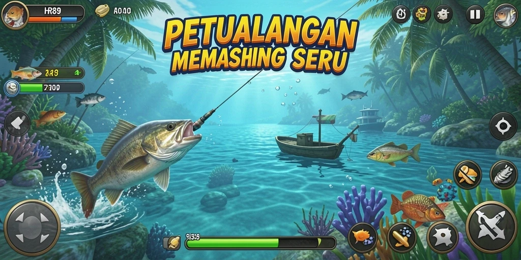 Gameplay menawan dari HR89 dengan beragam ikan yang menarik.