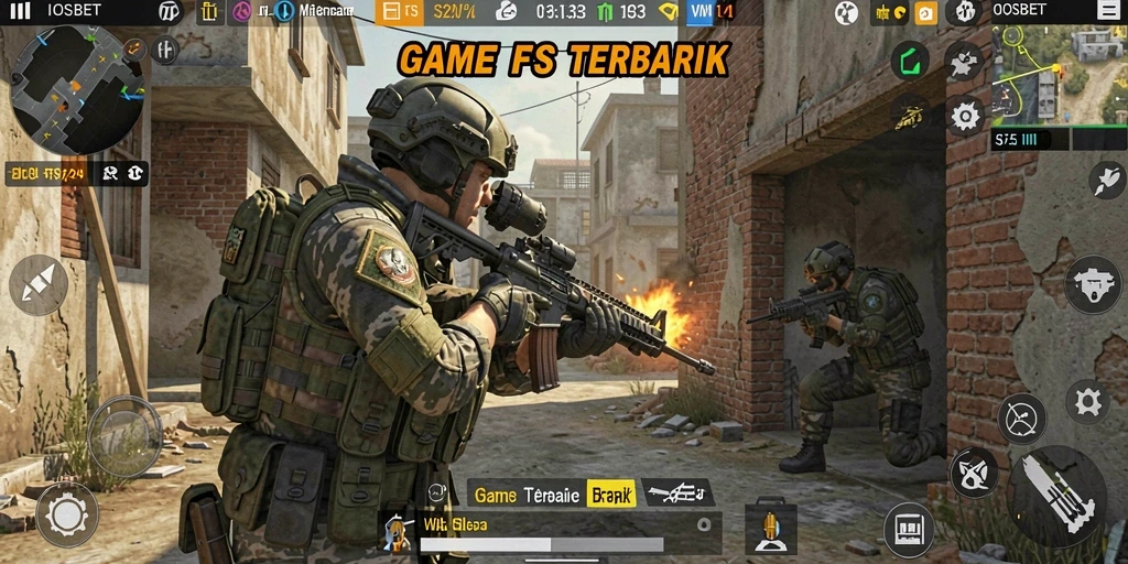Gameplay seru dalam aksi pertempuran FPS.