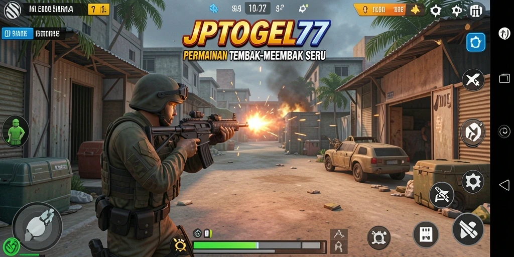Screenshot utama JPTOGEL77 yang menampilkan momen intens dalam gameplay FPS.