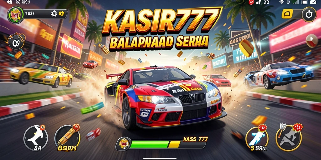Tampilan gameplay KASIR777 yang menarik di lintasan balap.