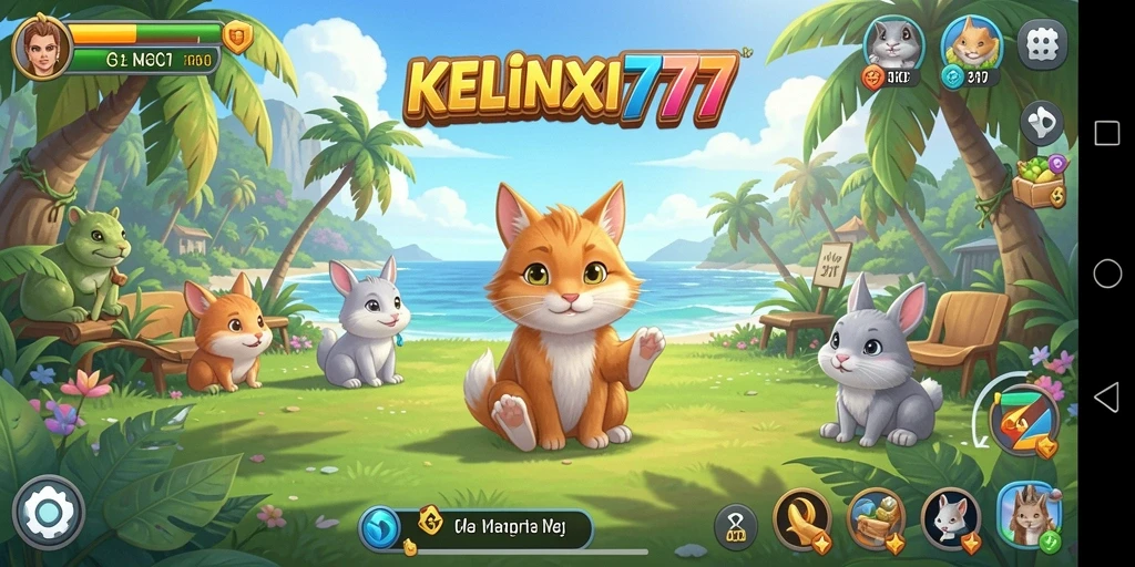 Tampilan gameplay KELINCI777 yang ceria dan menghibur.