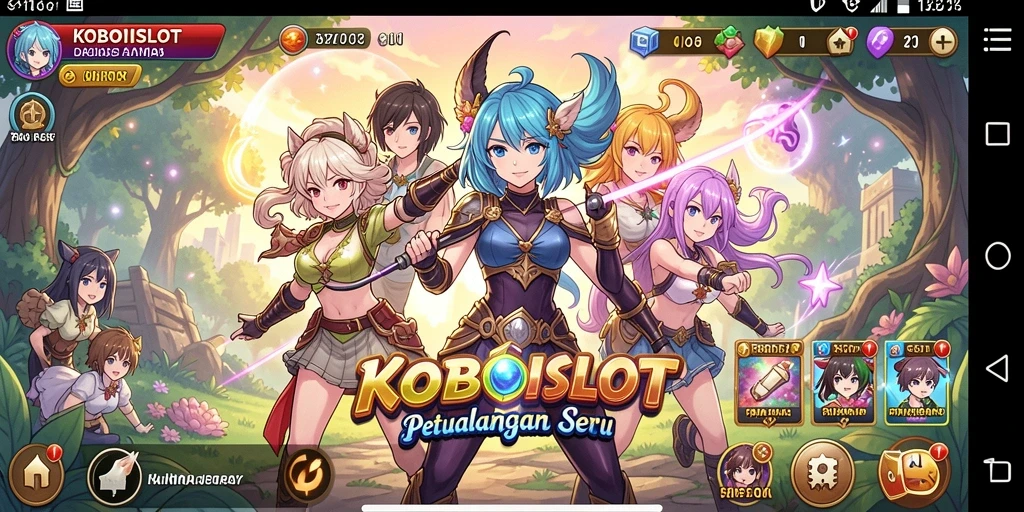 Tampilan gameplay menarik dengan karakter anime ikonik.