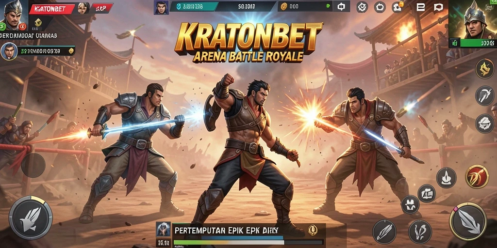 Screenshot KRATONBET menampilkan aksi seru dalam bermain Battle Royale.