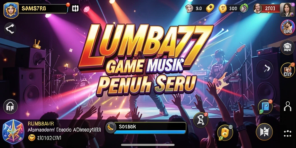 Screenshot menampilkan gameplay seru LUMBA77 dengan musik latar yang menggugah semangat.