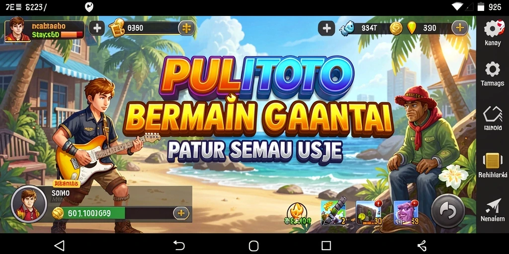 Screenshot dari gameplay <strong>PULITOTO</strong> yang penuh warna dan ceria.