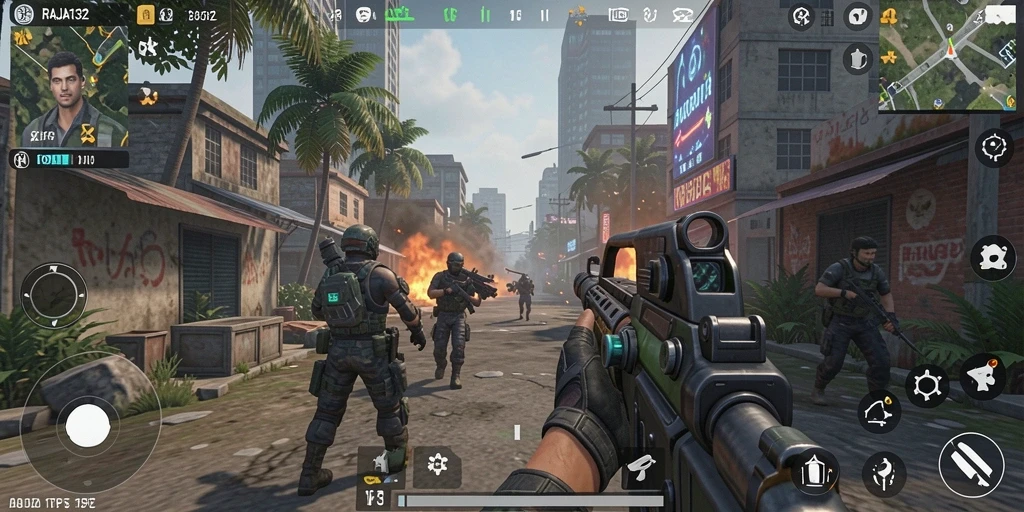 Tangkapan layar gameplay RAJA132 menampilkan aksi pertempuran seru.