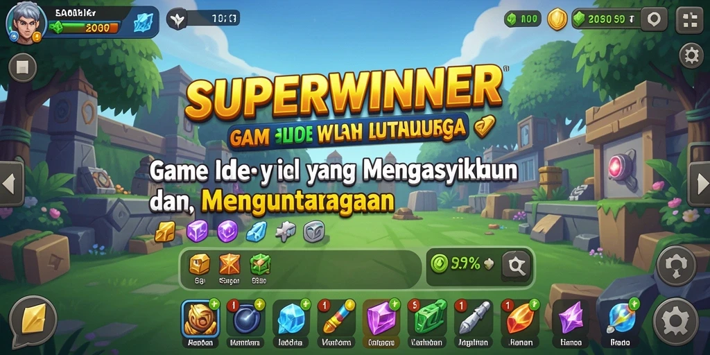 Screenshot utama menunjukkan gameplay menarik di SUPERWINNER.