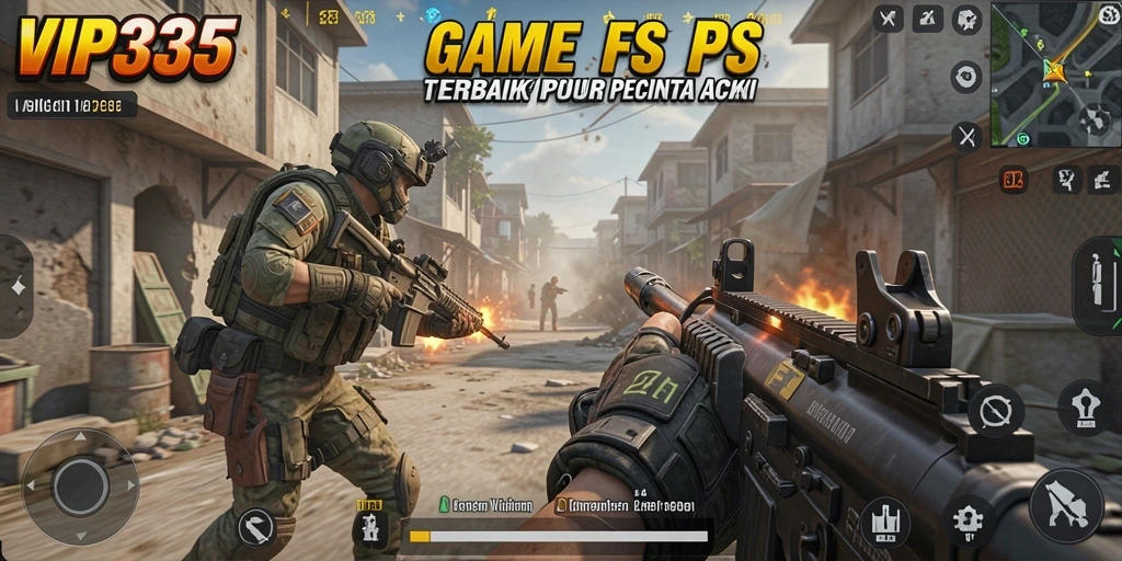Screenshot gameplay VIP333 menampilkan aksi menembak yang intens.