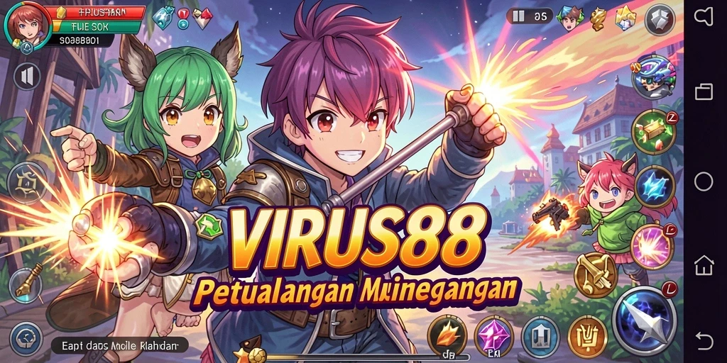 Tampilan gameplay <strong>VIRUS88</strong> yang memukau dan penuh aksi.
