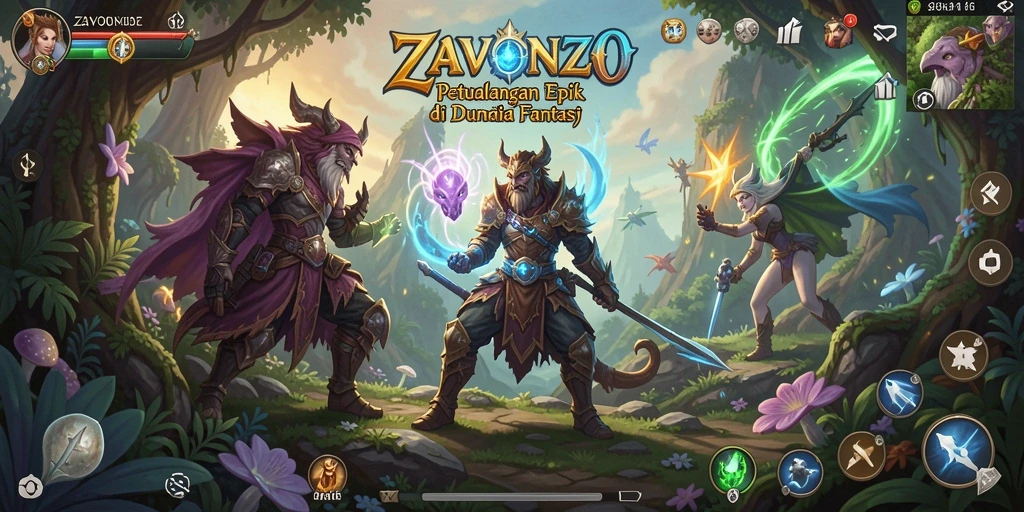 Tangkapan layar menampilkan pertarungan epik dalam ZAVONZO dengan grafis yang memukau.